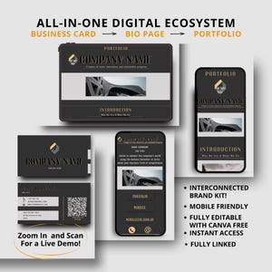 3-in-1 MINIMAL Bundle: QR Code Business Card, Web Link in Bio Page and Web Portfolio, Digital Ecosystem Freelancer and SMEs, Elegant Design