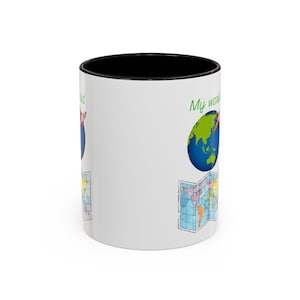 My World Rocket Globe Map mug | Coffee Mug