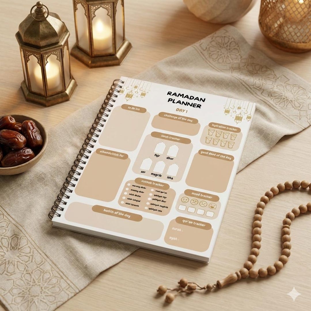30 Day Ramadan Planner Printable | Daily Ramadan Journal & Iftar ...