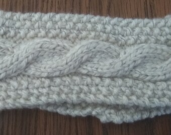 Woman's Cable Knit Headband- Reflective Aran