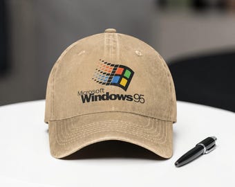 Cappellino da baseball vintage Windows 95 / Cappellino snapback retrò in cotone anticato