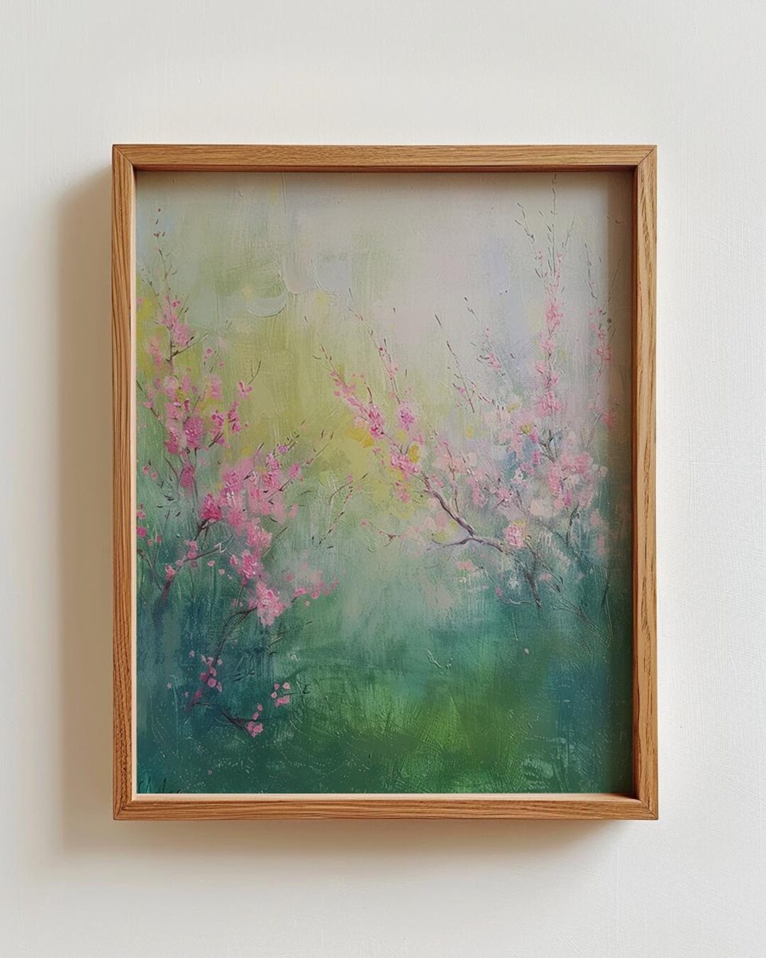 Pink Spring Flowers Wall Art Print - Blooming Floral Botanical Decor ...