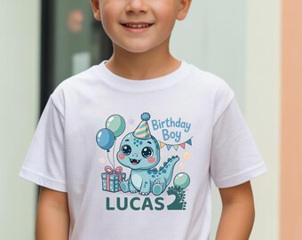 Personalized Dinosaur Birthday Shirt, Custom Birthday Boy Shirt, Dino Birthday Shirt for Any Age, Kids Birthday Shirt,