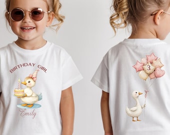 Personalized Birthday Girl Shirt with Name, Custom Kids Birthday Sweatshirt Party Outfit for Toddler , Birthday Tee  Age