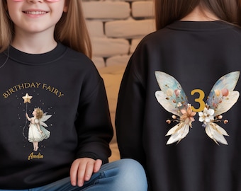 Personalized Fairy Birthday Shirt, Custom Name Age Tee, Magical Girls Party Outfit, Enchanted Kids Top