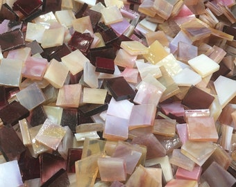 Mosaic Cranberry Bread Pink & Amber Glass Mosaic Mix B42