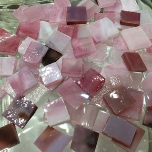 75 Pc Rosie Posey Pinky Pink Glass Mosaic Mix M7 image 1