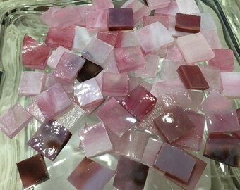 75 Pc Rosie Posey Pinky Pink Glass Mosaic Mix M7