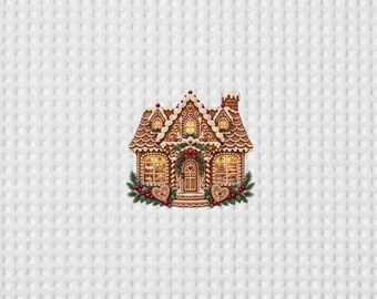 Gingerbread Patisserie Kitchen Towel, Christmas Bakery Cottage, Double Sided Waffle Tea Towel
