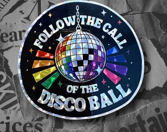 3" Prismatic Disco Ball Sticker | Retro LGBTQ Pride Vinyl Decal