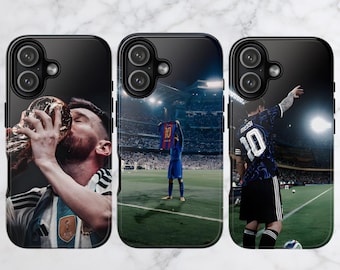 Lionel Messi Phone Case Football Soccer Cover for iPhone 17Pro, 16, 15, 14, 13, 12 Samsung S25, S24, S23, S22, A16, A26, A55, Pixel 9,8