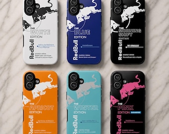 Red Bull Phone Case Energy Drink Logo Cover for iPhone 17Pro, 16, 15, 14, 13, 12, 11, Samsung S25, S24, S23, A16, A35, A55, Pixel 10, 9, 8