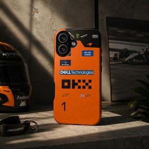 Custodia per telefono Lando Norris con tuta F1 McLaren 2026, cover per iPhone 17 Pro, 16, 15, 14, 13, 12, 11 Samsung S26, S25, S24, S23, A16, A35, A55 Pixel 9