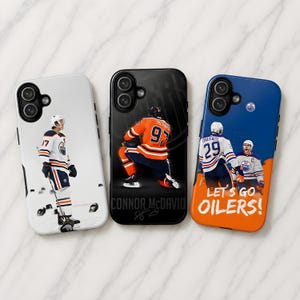 Connor McDavid Phone Case NHL Ice Hockey Oilers Cover for iPhone 17Pro, 16, 15, 14, 13, 12, 11, Samsung S26, S25, S24, S23, A16, A35, A55