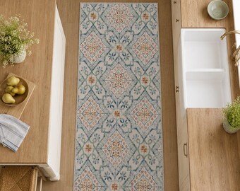 Traditional Mediterranean Tile Area Rug, Vintage Mosaic Boho Oriental Carpet