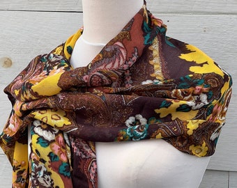 Vintage Isaac Mizrahi Shawls and Wraps For Women, Scarf Oversized Colorful 70s Style Shawl, Scarves Women Dress Scarf, Vintage Scarves