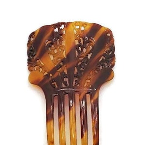 Hair Comb Vintage Hair Comb Floral Carved Bridal Hair Comb Hair Fork Hair Pin Antique Art Nouveau Accessories