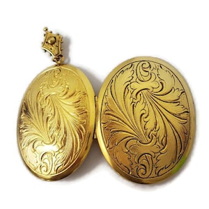 Large Antique Locket Victorian Picture Locket Pendant Necklace For Two Pictures,  Gifts For Women, Mom Gifts