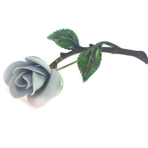 Pasetelli Flower Brooch Vintage Jewelry, Blue Rose Antique Jewelry, Lapel Pins, Gifts For Women, Floral Jewelry