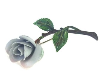 Pasetelli Flower Brooch Vintage Jewelry, Blue Rose Antique Jewelry, Lapel Pins, Gifts For Women, Floral Jewelry