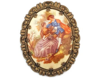 Antique Cameo Brooch Pin, Victorian Jewelry,  Romantic Western Germany Jewelry, Gifts For Mom, Gifts For Her, Brooches Vintage