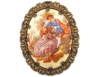 Broche Ancienne Camée En Or 18K – Début Des Années 1900 – Authentique – Excellent état – Sans Défauts
