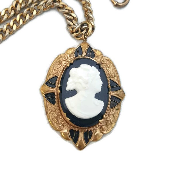 Antique Cameo Locket Necklace Art Deco Cameo Necklaces For Women, Victorian Jewelry, Cameo Pendant, Gifts For Women