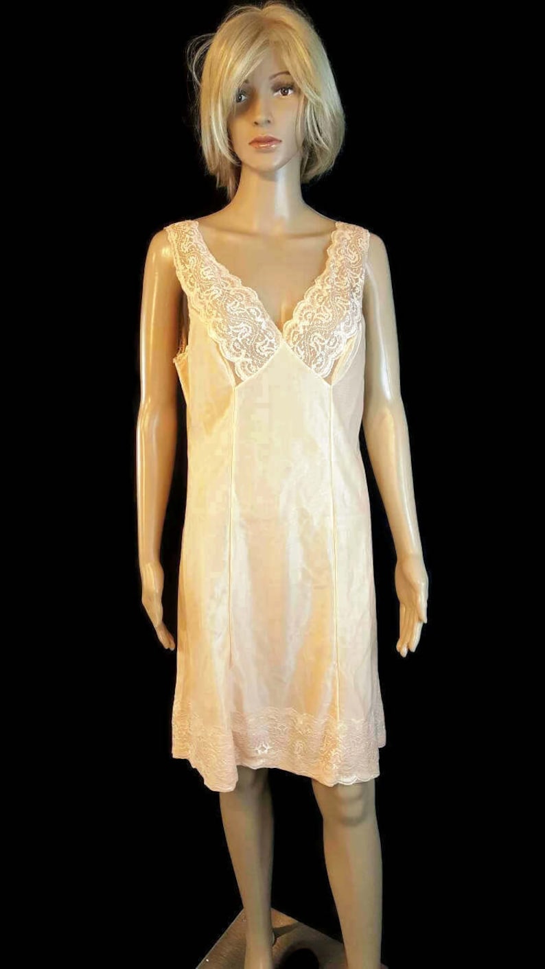 Vintage Slip Dress Womens Slips Pink Slip Lace Slip Full Length Dress Slip Adjustable Straps Long Slips For Dresses Nylon Nightgown