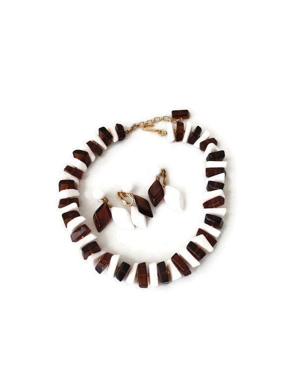Crown Trifari Lucite Necklace and Earrings Jewelry
