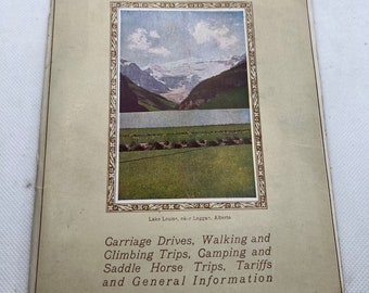 Late 1800s early 1900s Travel Guide Lake Louise Laggan Alberta Canada, Vintage Brochure Pamphlet, Guide to Lake Louise with Map