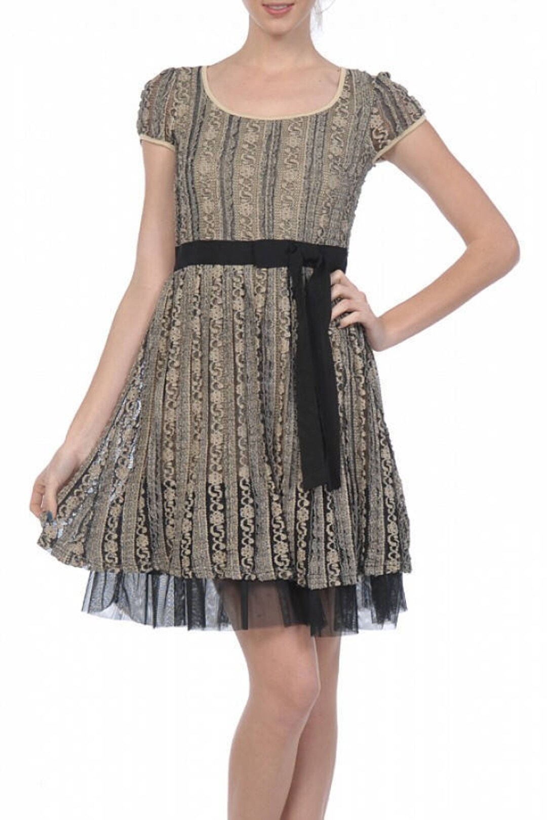 Wedding Guest Dress, Babydoll Dress for Women Size Large Lace Dress