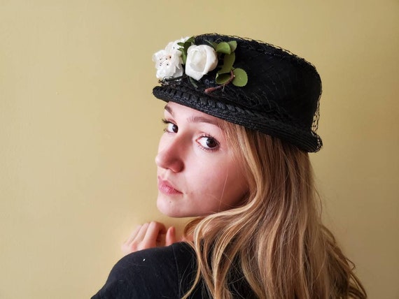 Cloche Black Hats Women, Vintage Tea Party Hats W… - image 3