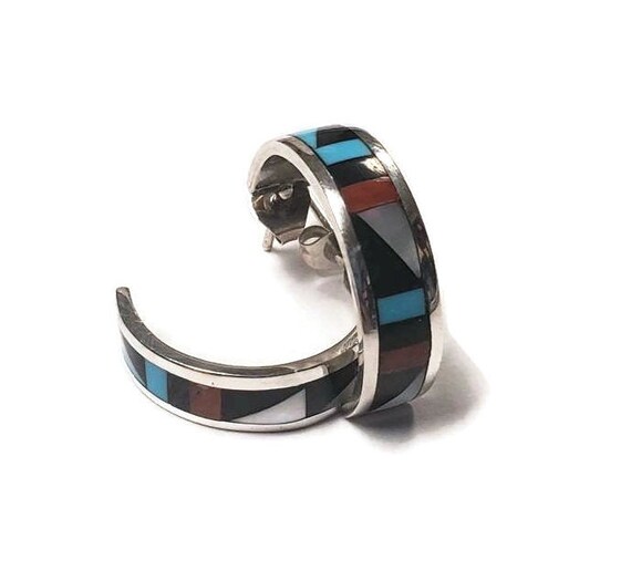 Zuni Earrings Lalio Sterling Silver Hoop Earrings,