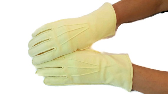 Dress Gloves, Gloves, Women's Gloves, Buttery Yel… - image 1