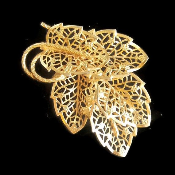 Judy Lee Brooch, Filigree Brooch, Filigree Jewelr… - image 1