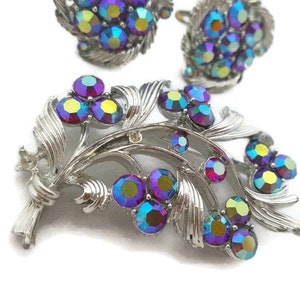 Lisner Strass smyckeset, Lisner, Lila Strass, Brosch, Örhängen, Kristallsmycken, För Bröllop, Bukettsmycken, Bukettsmycken bild 5