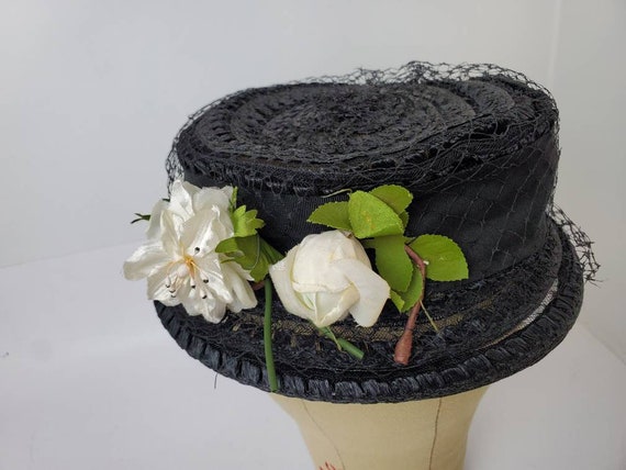 Cloche Black Hats Women, Vintage Tea Party Hats W… - image 8