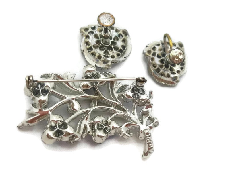 Lisner Strass smyckeset, Lisner, Lila Strass, Brosch, Örhängen, Kristallsmycken, För Bröllop, Bukettsmycken, Bukettsmycken bild 3