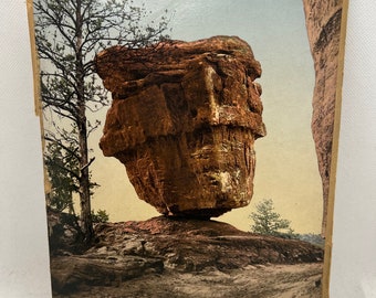 1908 Balanced Rock, Garden of the Gods, Colorado, Jumbo Postcard