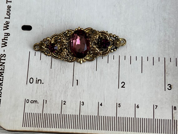 Brooch Vintage Faux Amethyst Edwardian Brooch Ant… - image 4