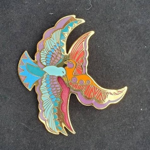 Laurel Burch Brooch Ethereal Birds Brooch Laurel Burch Jewelry Bird Pin Colorful Jewelry Vintage Gifts For Her