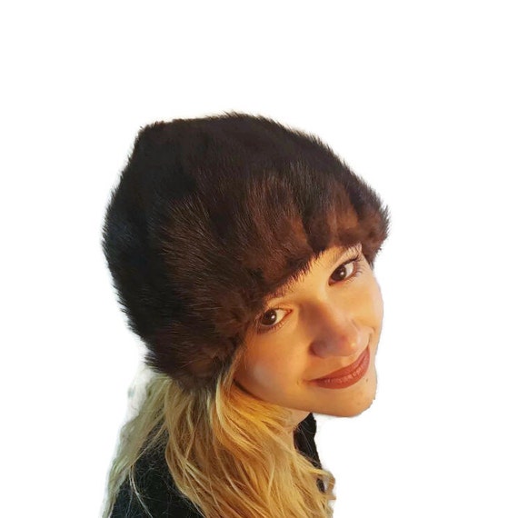 Real Fur Mink Hat, Hats Women, Beanie Fur Hat Vintage Fur  display picture 1