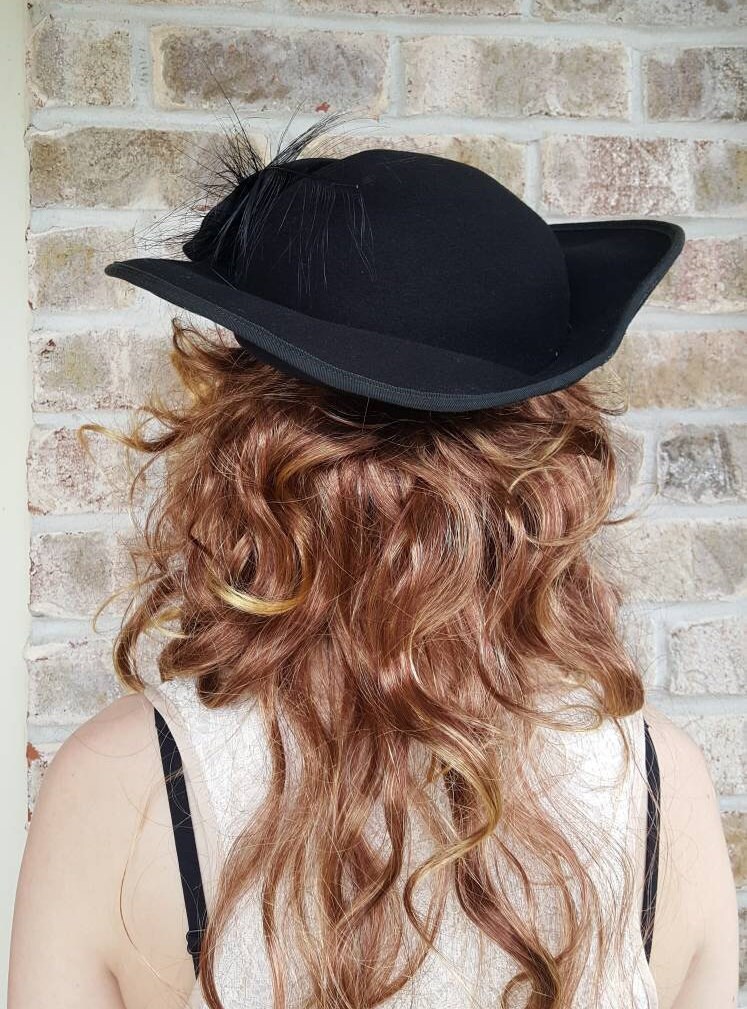 Vintage black hat Jody G. for Sylvia of St. Louis 1987 new with tags JODY G for SYLVIA of St. Louis USA Vintage Elegant Women main image 3