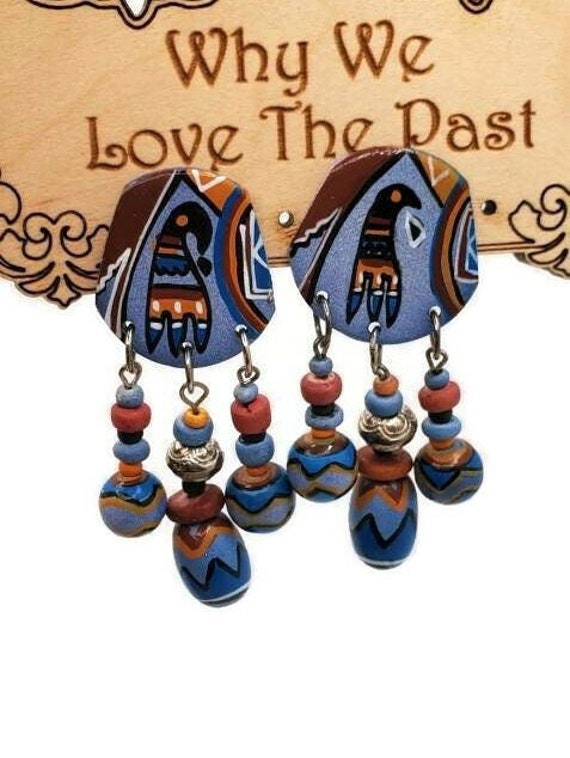 Dangle Earrings Southwestern Jewelry Vintage Long 