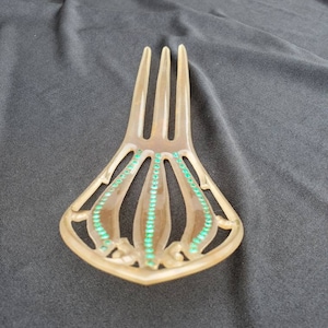 Hair Comb, Vintage Green and Gold 1920s Hair Combs, Vintage Wedding Hair Accessories, Art Deco, Antique Hair Combs