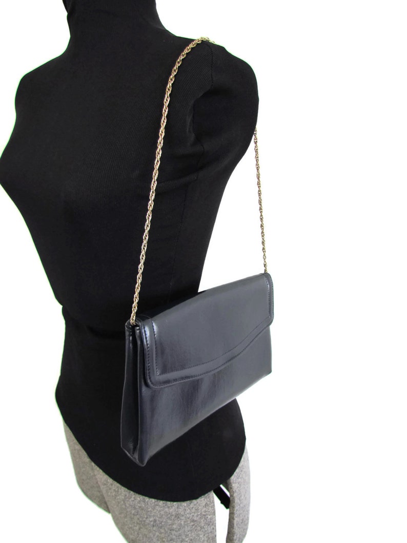 Navy Blue Patent Leather Clutch Purse Envelope Clutch Bag | Etsy