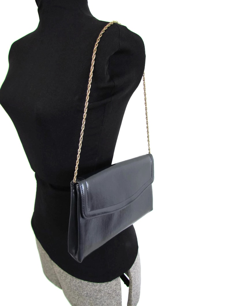 Navy Blue Patent Leather Clutch Purse Envelope Clutch Bag Etsy
