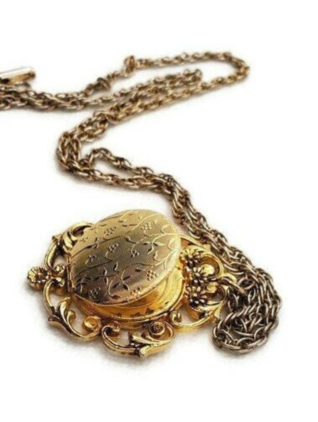 Locket for Pictures Vintage Floral Ornate Repousse Lockets, Antique ...
