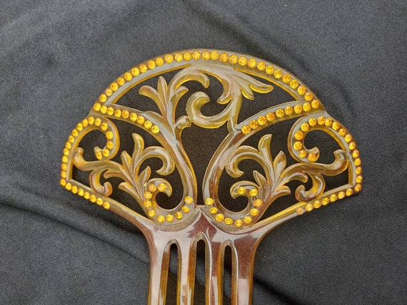 Hair Comb Vintage Victorian Hair Comb Ornate Gold