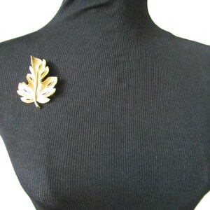 Vintage Brooch Gold Leaf BSK Brooch Pin Harvest Jewelry For Fall Oak Leaf Pin 1970s Jewelry Antique Jewelry leaf brooches image 2